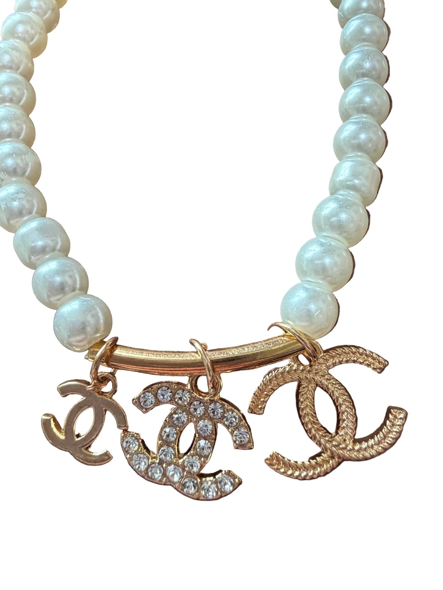 Western White Pearl Beads Horseshoe Charms Bracelet