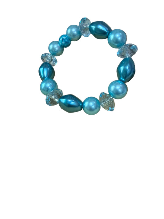 Blue Beads Stretch Beaded Bracelet