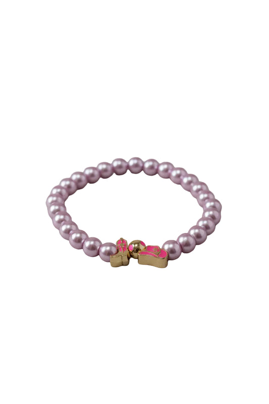 Pink Pearl Stretch Western Bracelet Cowgirl Hat Cowgirl Boot Charms