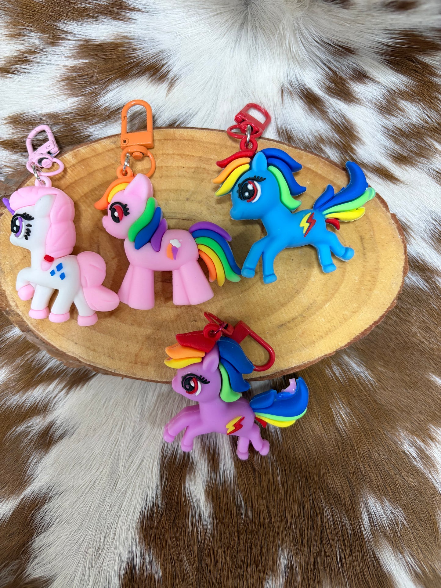 Silicone Cartoon Horse Keychain Bag Charm Kids