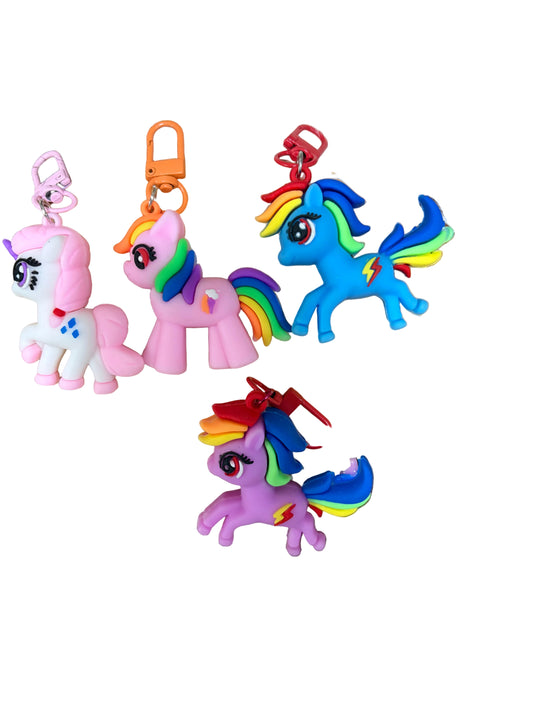 Silicone Cartoon Horse Keychain Bag Charm Kids