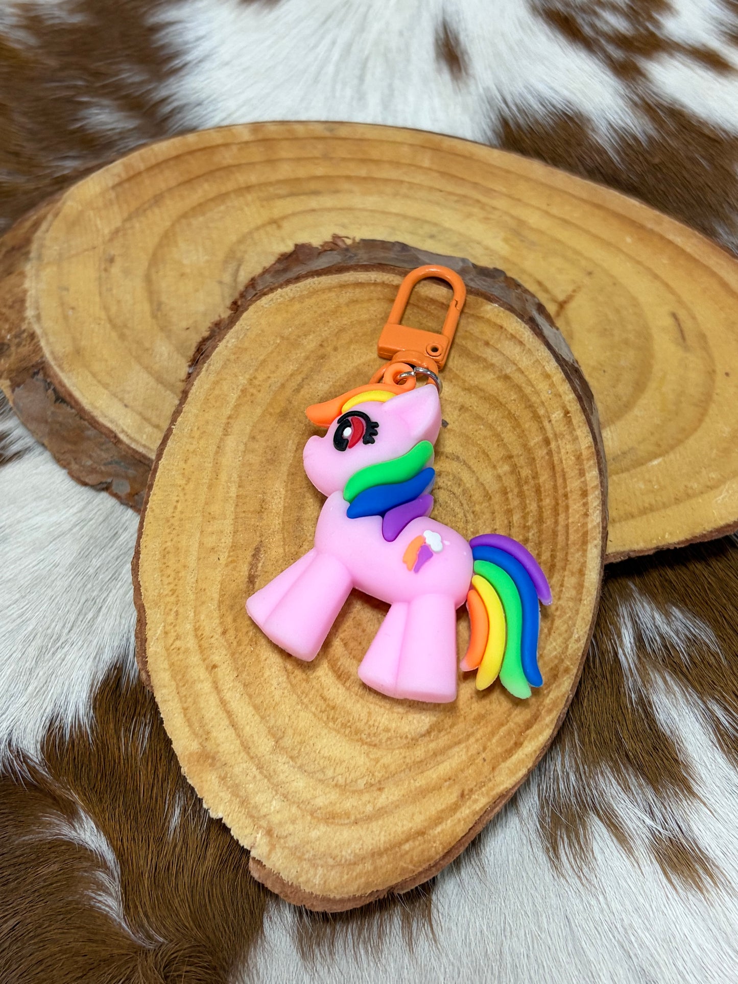 Silicone Cartoon Horse Keychain Bag Charm Kids