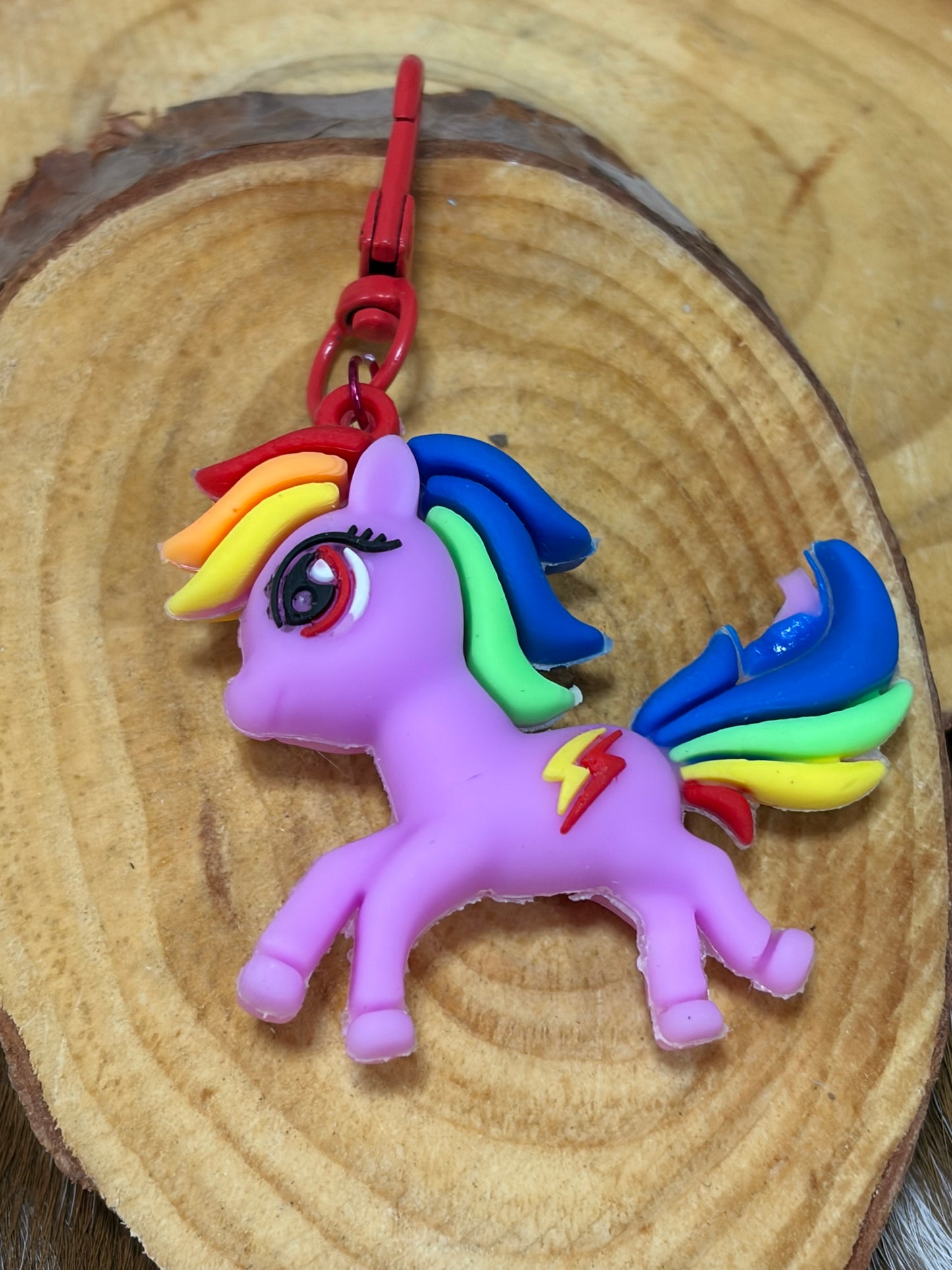 Silicone Cartoon Horse Keychain Bag Charm Kids