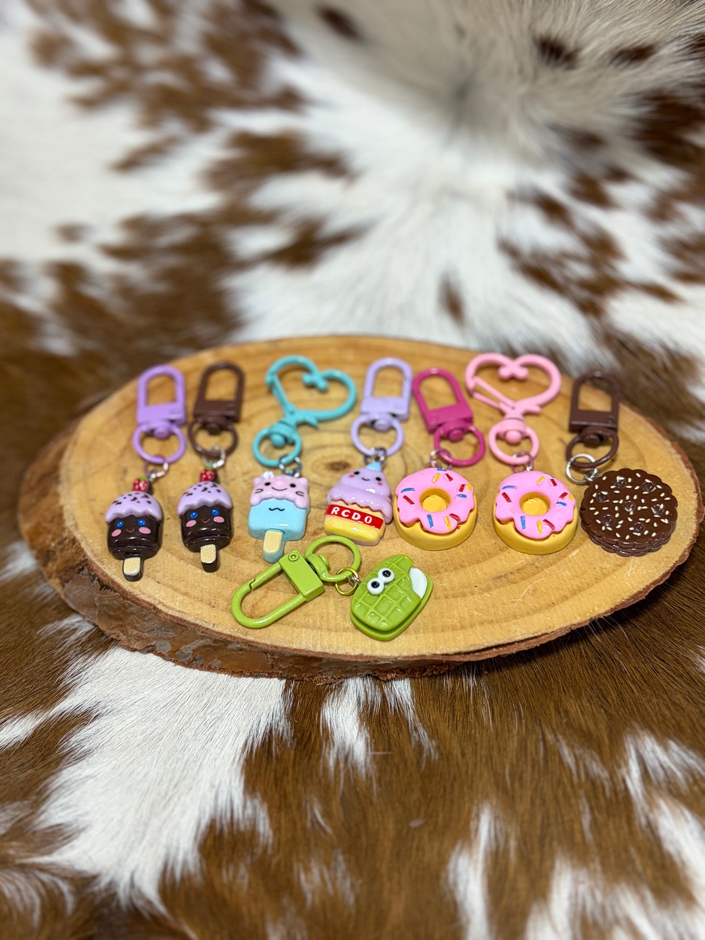 Dessert Theme Keyring Bag Charm Donut Ice Cream Bar
