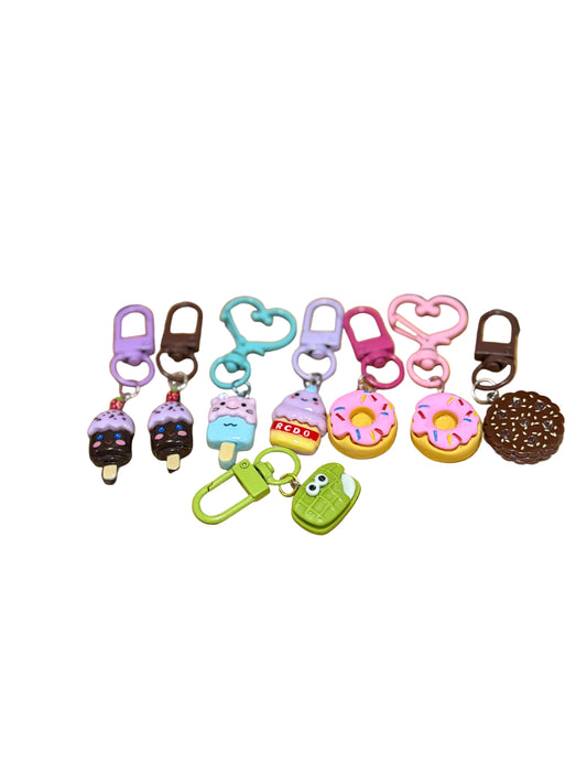 Dessert Theme Keyring Bag Charm Donut Ice Cream Bar