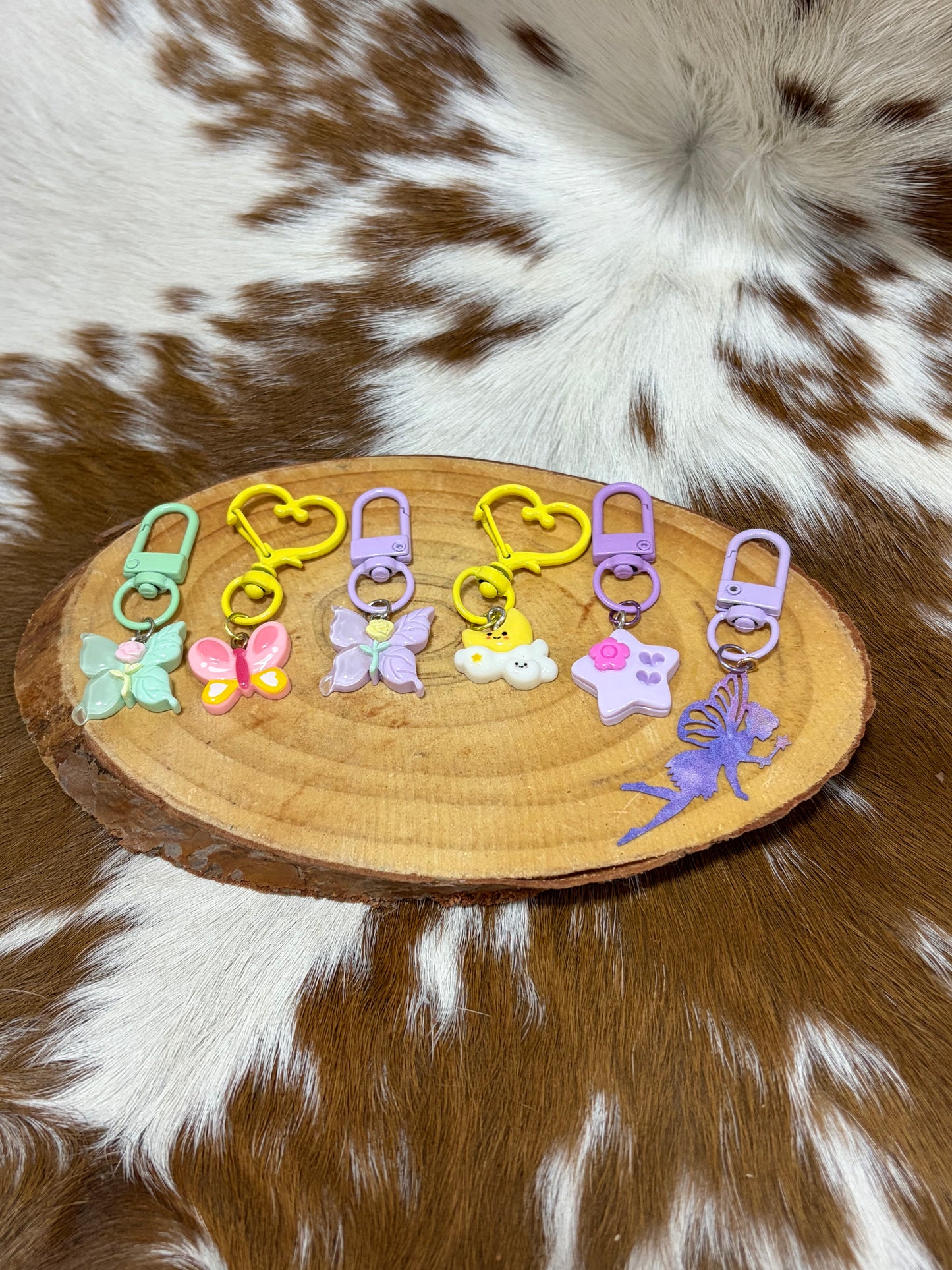 Butterfly Keychain Bag Charm Star Half Moon Clouds Boys Girls