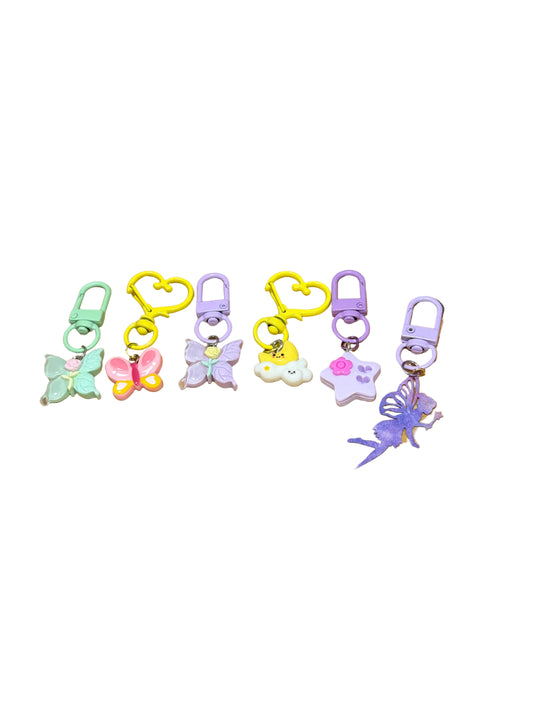 Butterfly Keychain Bag Charm Star Half Moon Clouds Boys Girls