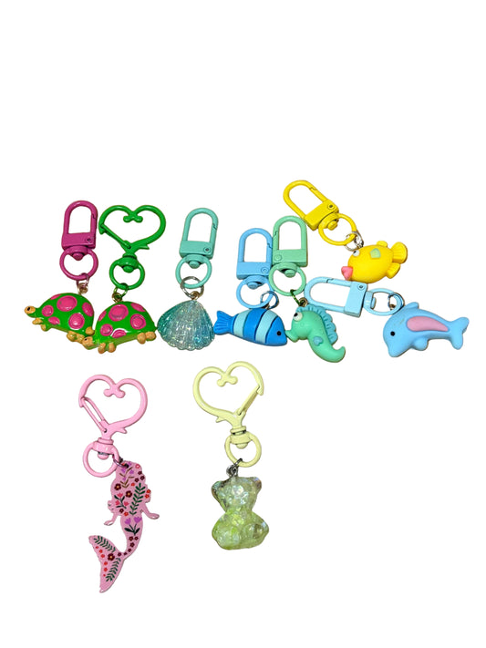 Keychains Bag Charm Bear Porpous Sea Horse Shell Fish