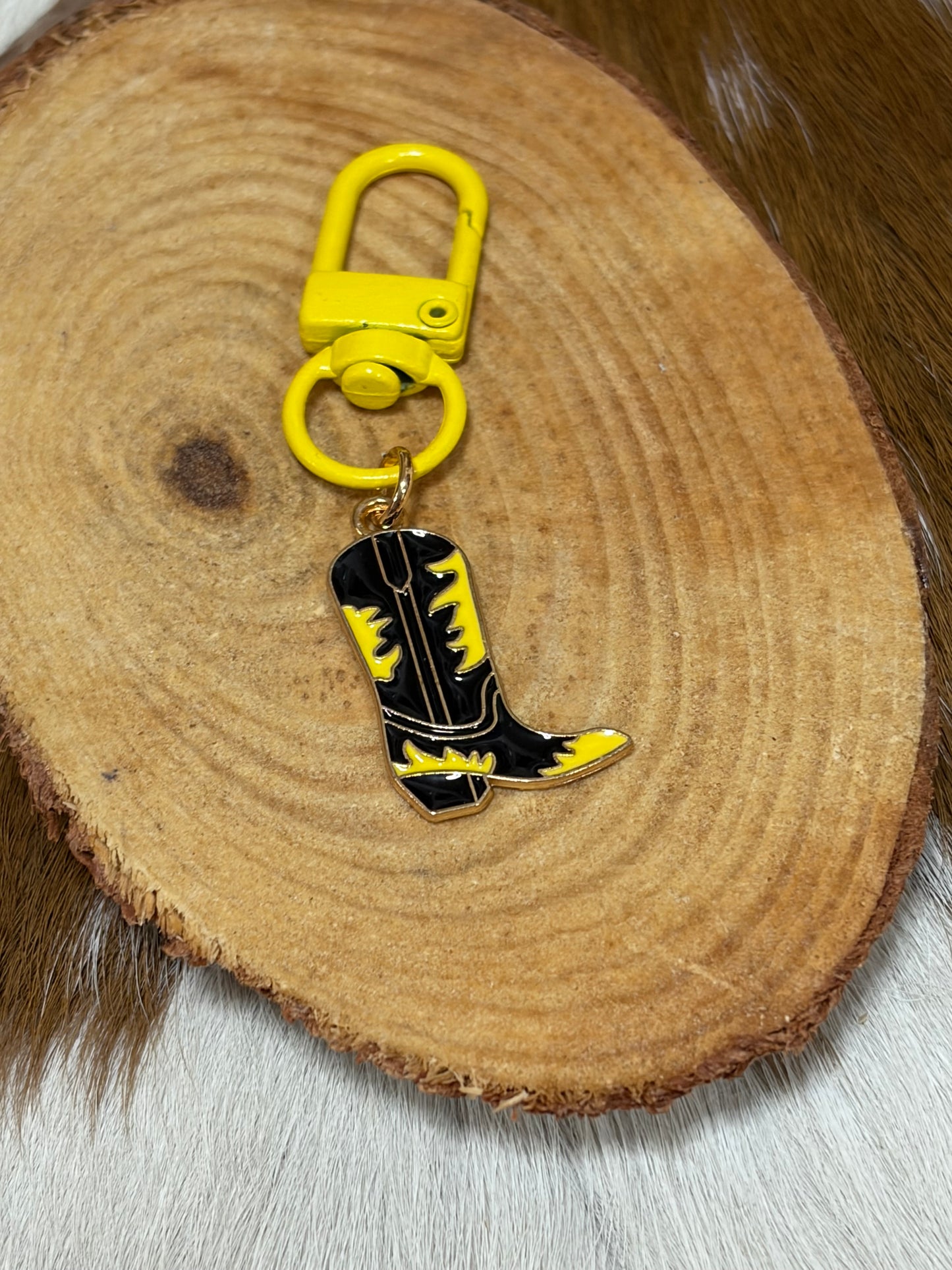 Western Boot Keychain Bag Charm
