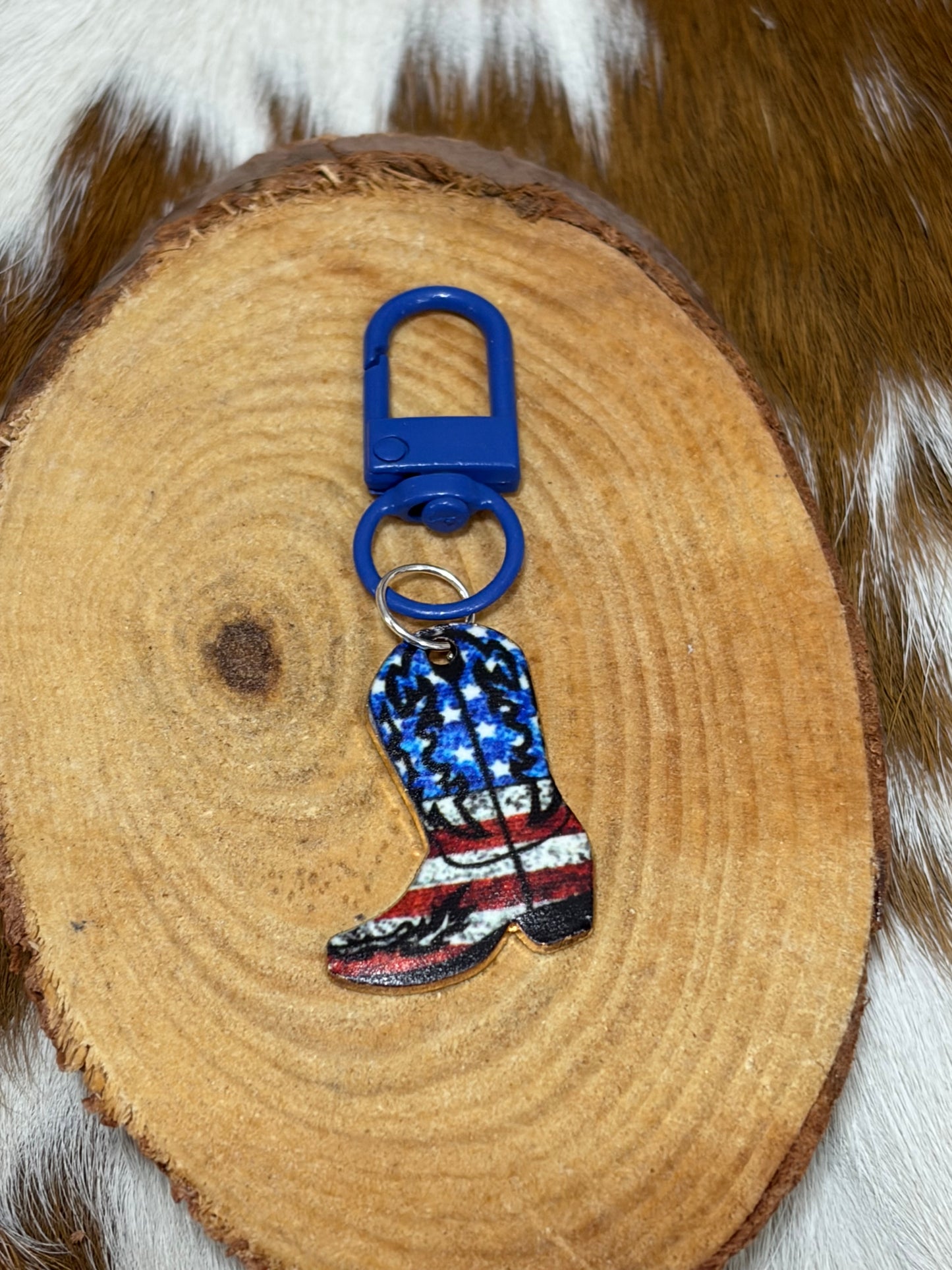 Western Boot Keychain Bag Charm