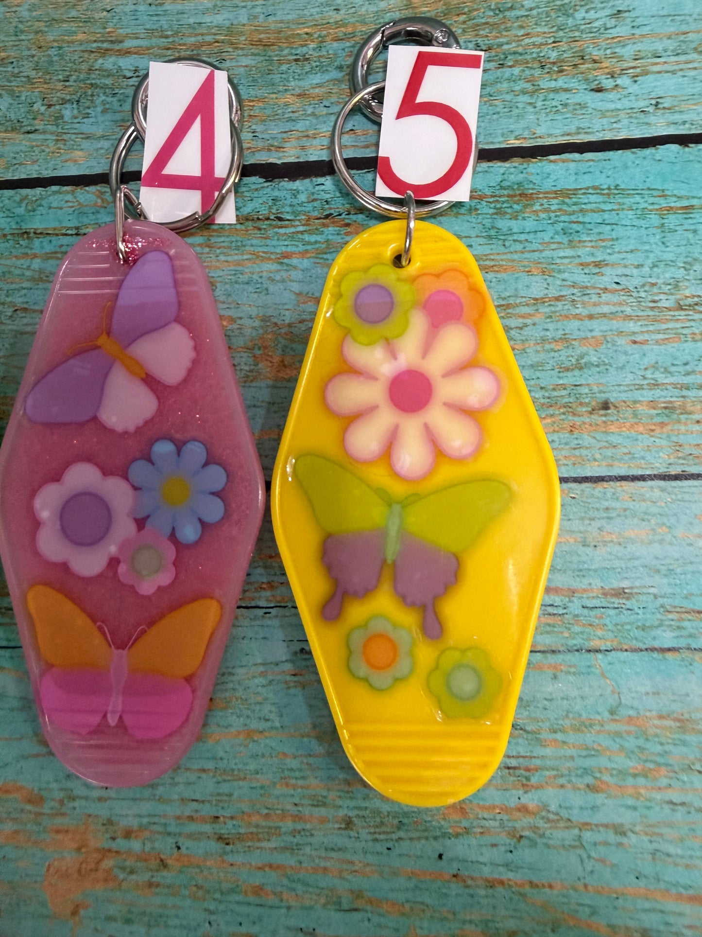 Acrylic Keychain Bag Charm Flowers Cowgirl Hat Bread Fruit