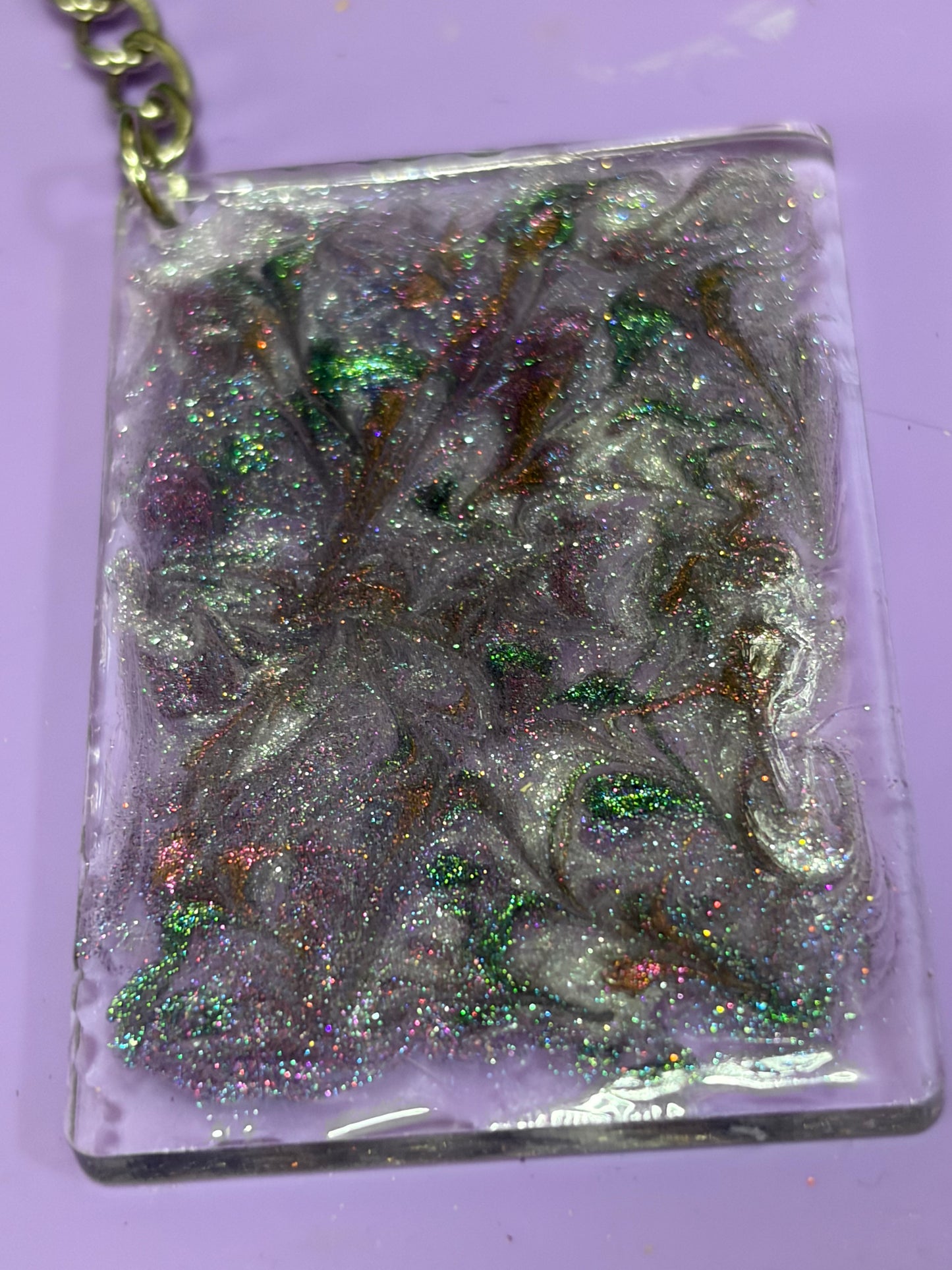 Resin Keychain Bag Charm Colorful Swirles Designs