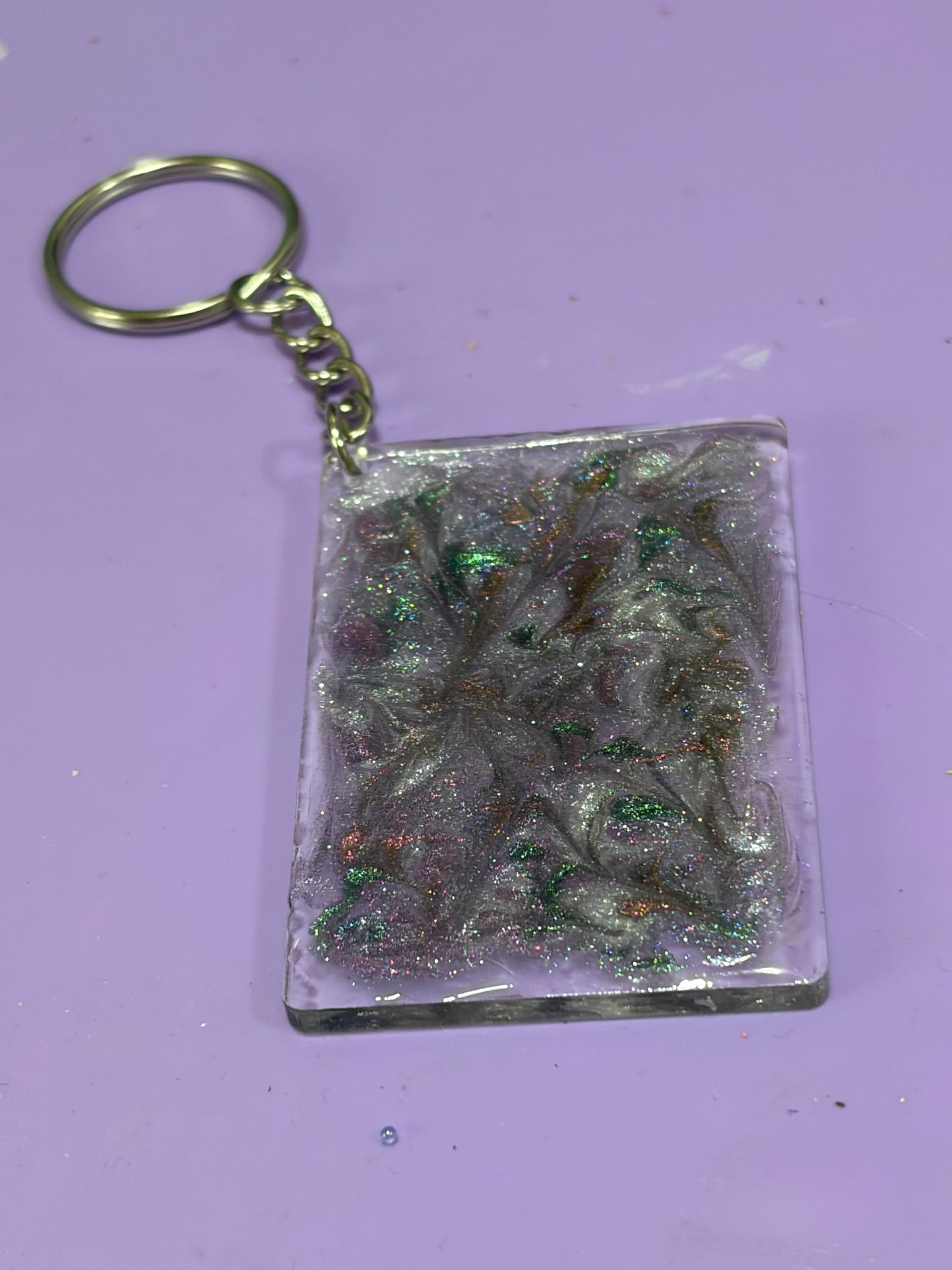 Resin Keychain Bag Charm Colorful Swirles Designs