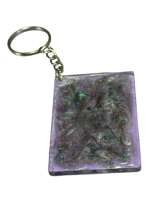 Resin Keychain Bag Charm Colorful Swirles Designs