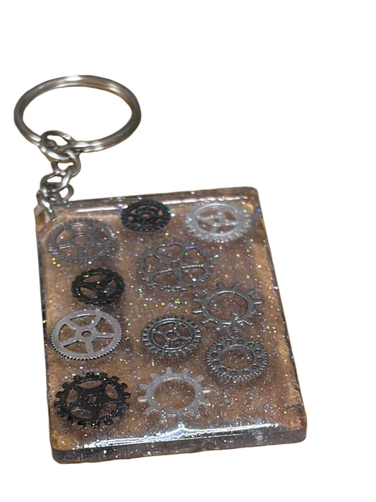 Resin Keychain Bag Charm Metal Wheel Theme