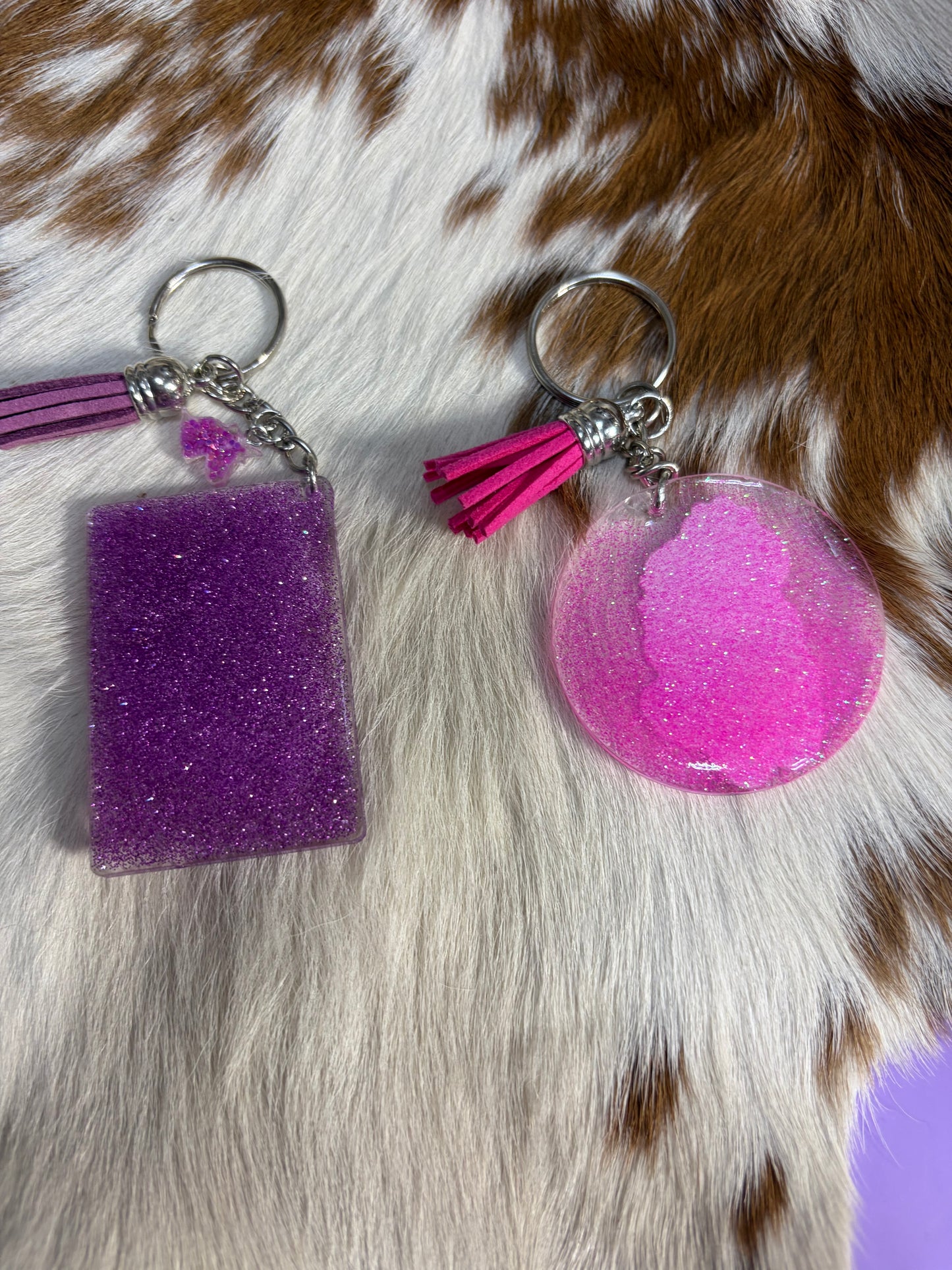 Kids Unicorn Bag Charm Keychain Purple Pink