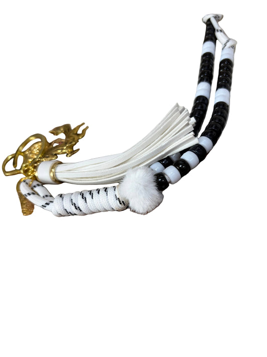 Paracord Bag Charm Keychain Black White Western Charms