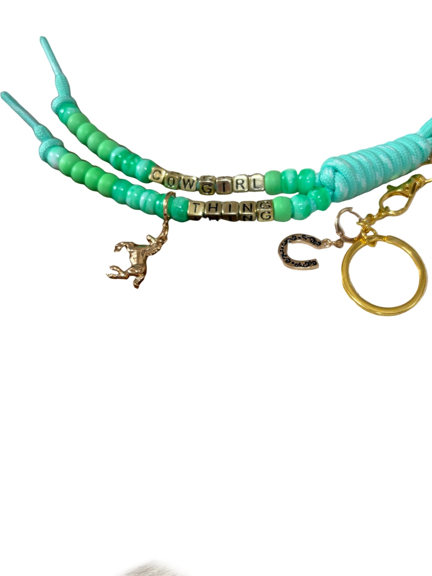 Paracord Bag Charm Keychain Turquoise Beads Cowgirl Thing Western  Charms