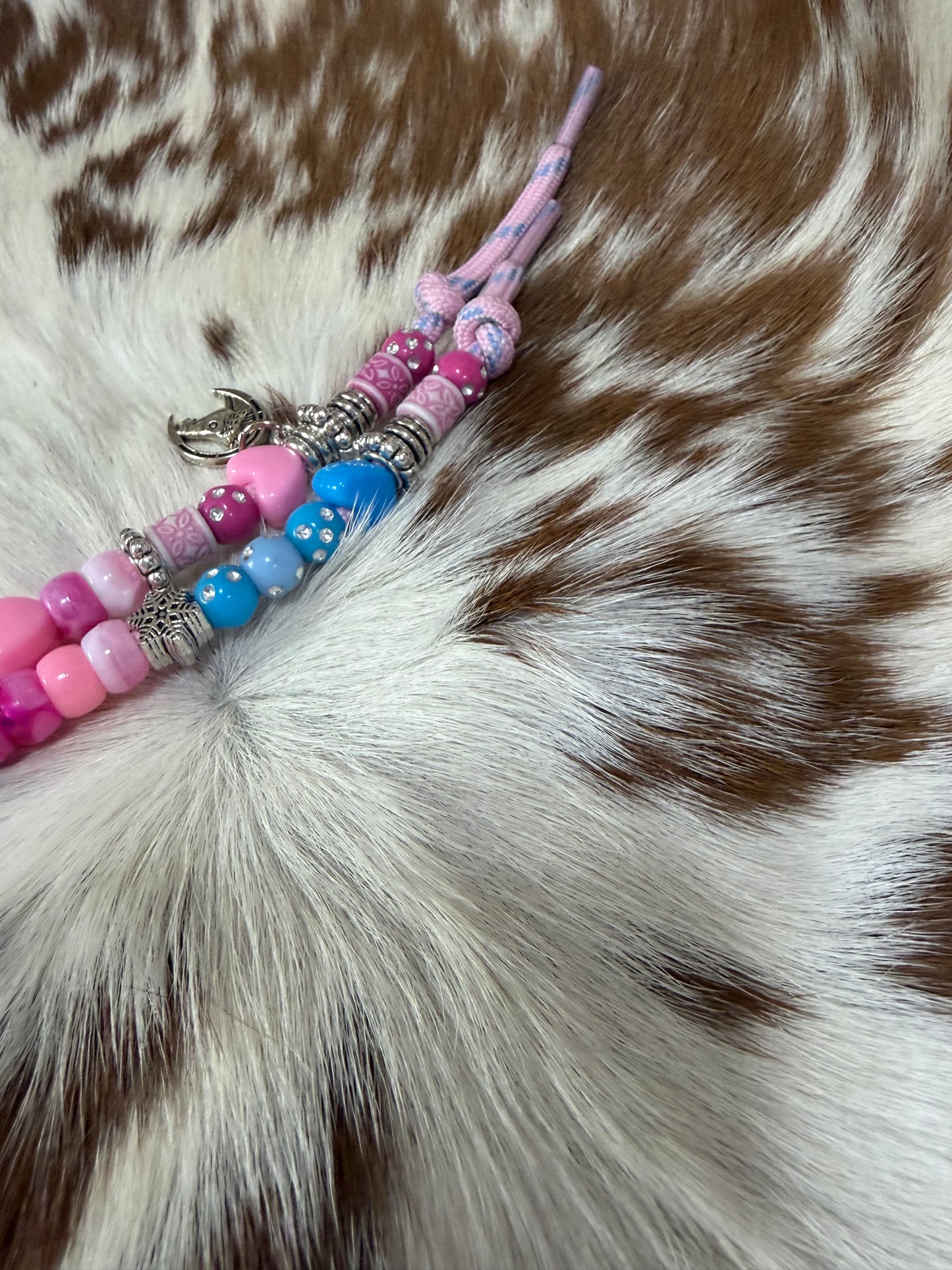 Paracord Pink Blue Bag Charm Keychain Charms Cowgirl Boot Star Horseshoe Four Leaf Clover