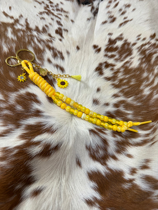 Paracord Bag Charm Keychain Yellow Color Charms