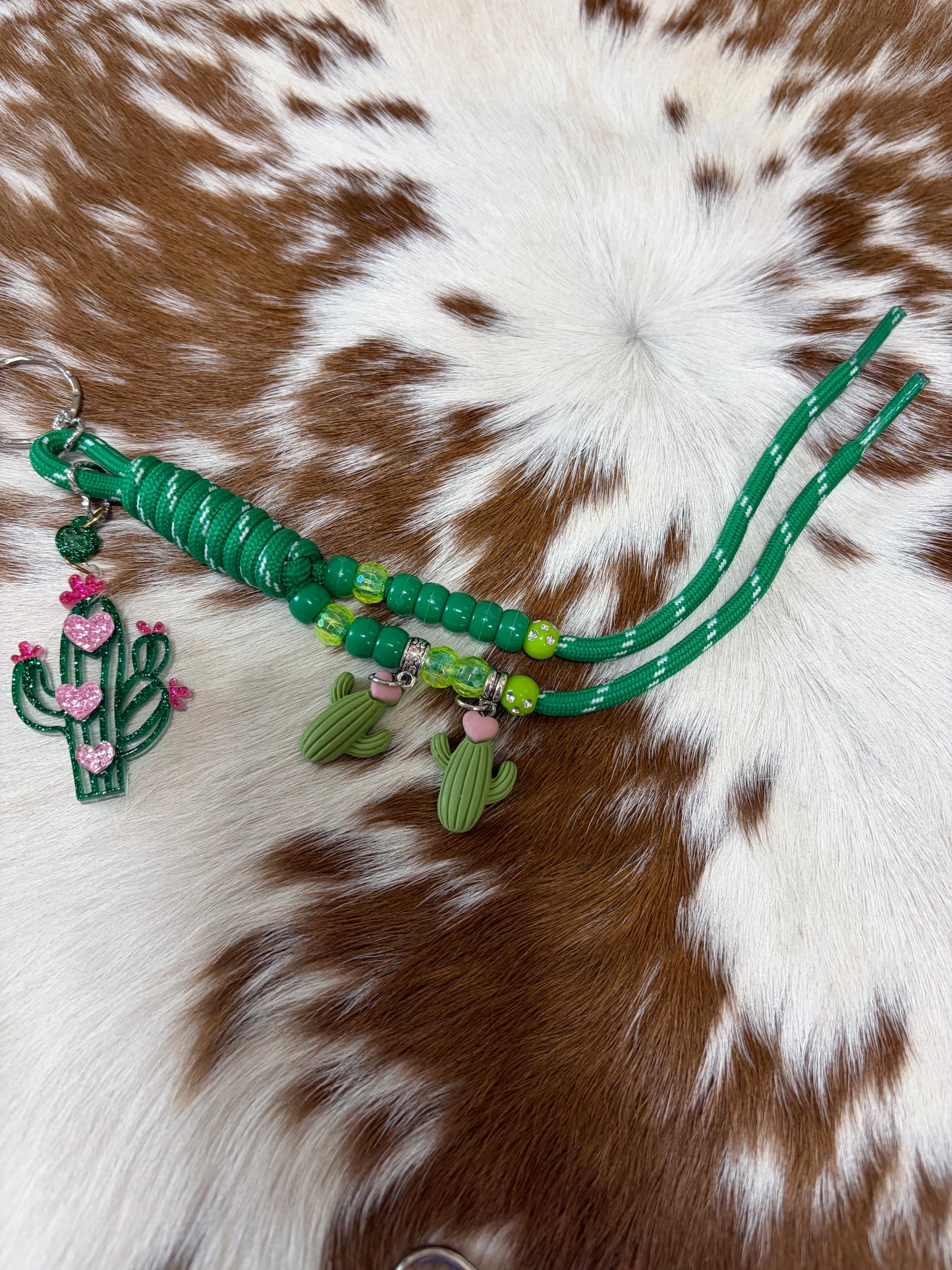 Parecord Bag Charm Keychain Cactus Theme Cactus Charms Green