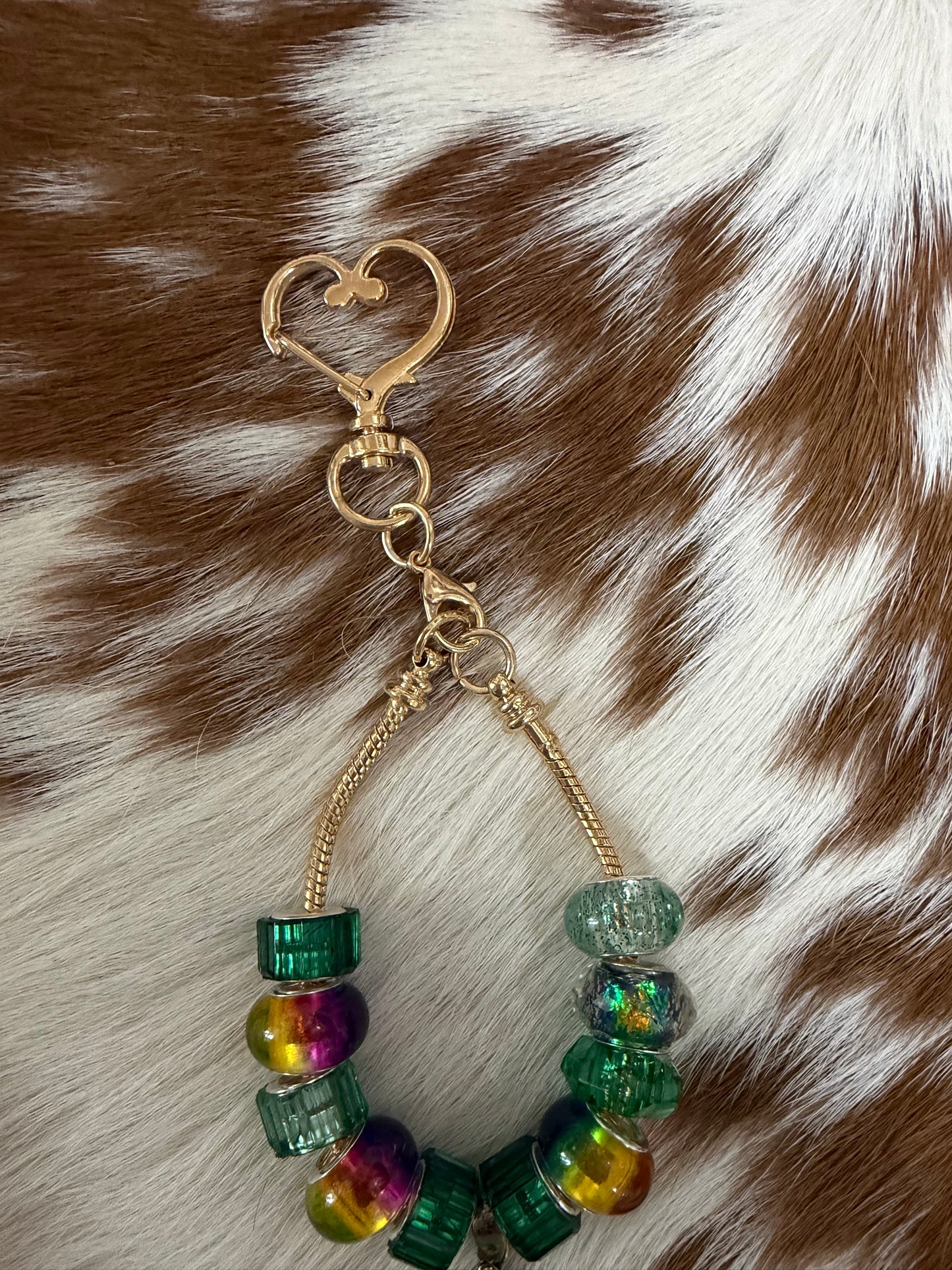 Green Gold Bag Charm Pendent Purse Backpack Gold Chain