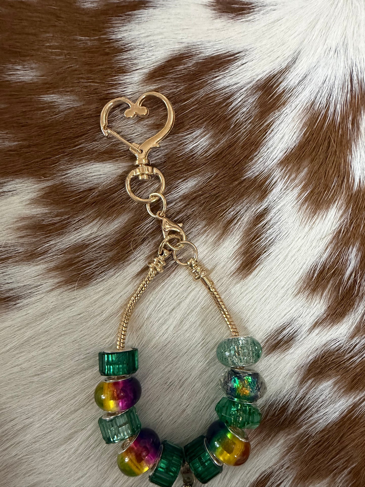 Green Gold Bag Charm Pendent Purse Backpack Gold Chain