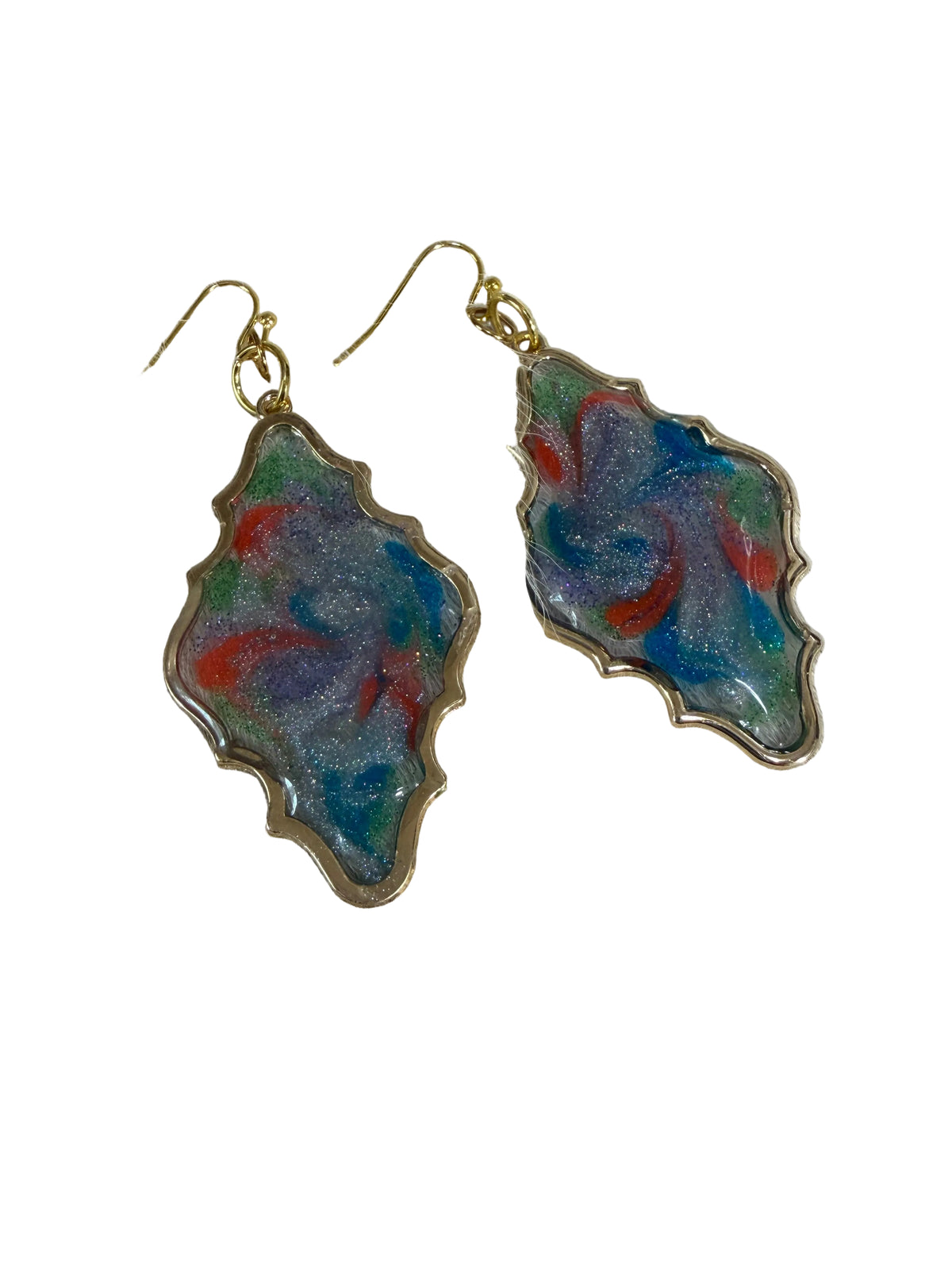 Resin Gold Colorful Earrings