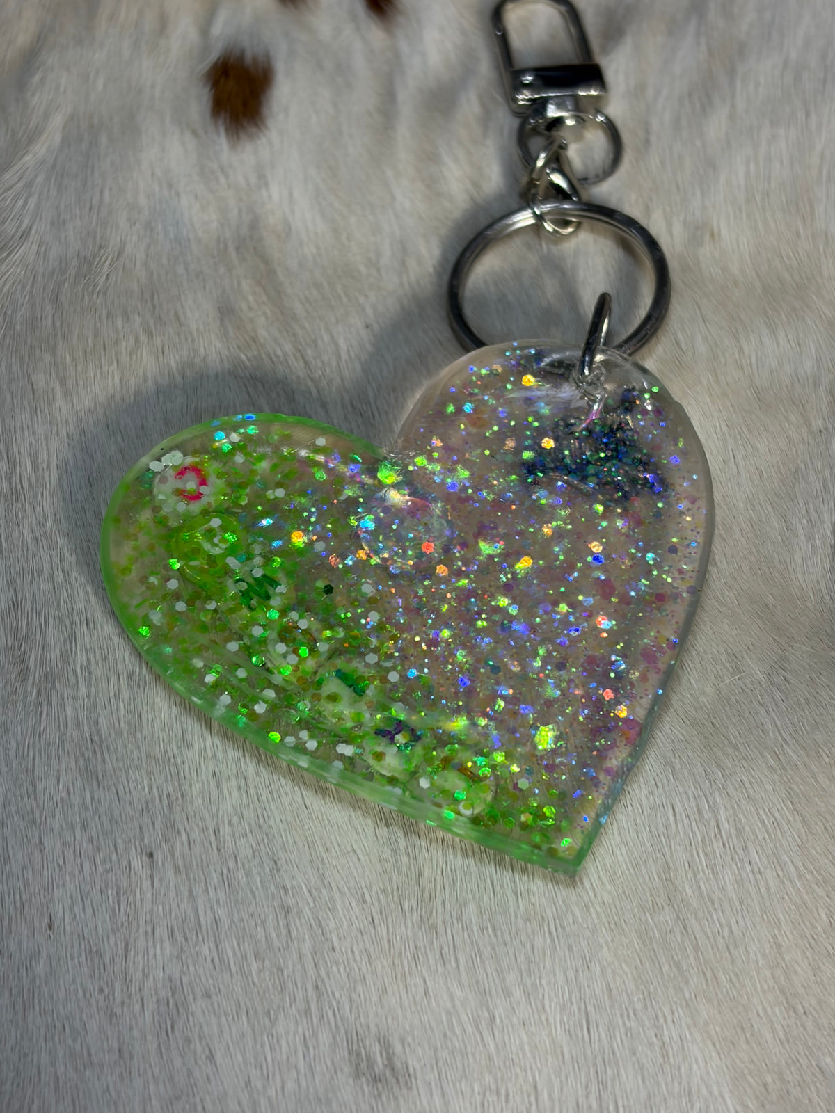 Heart Shape Resin Acrylic Bag Charm Keychain Cowgirl Western Glitter Purse Charm Backpack Charm