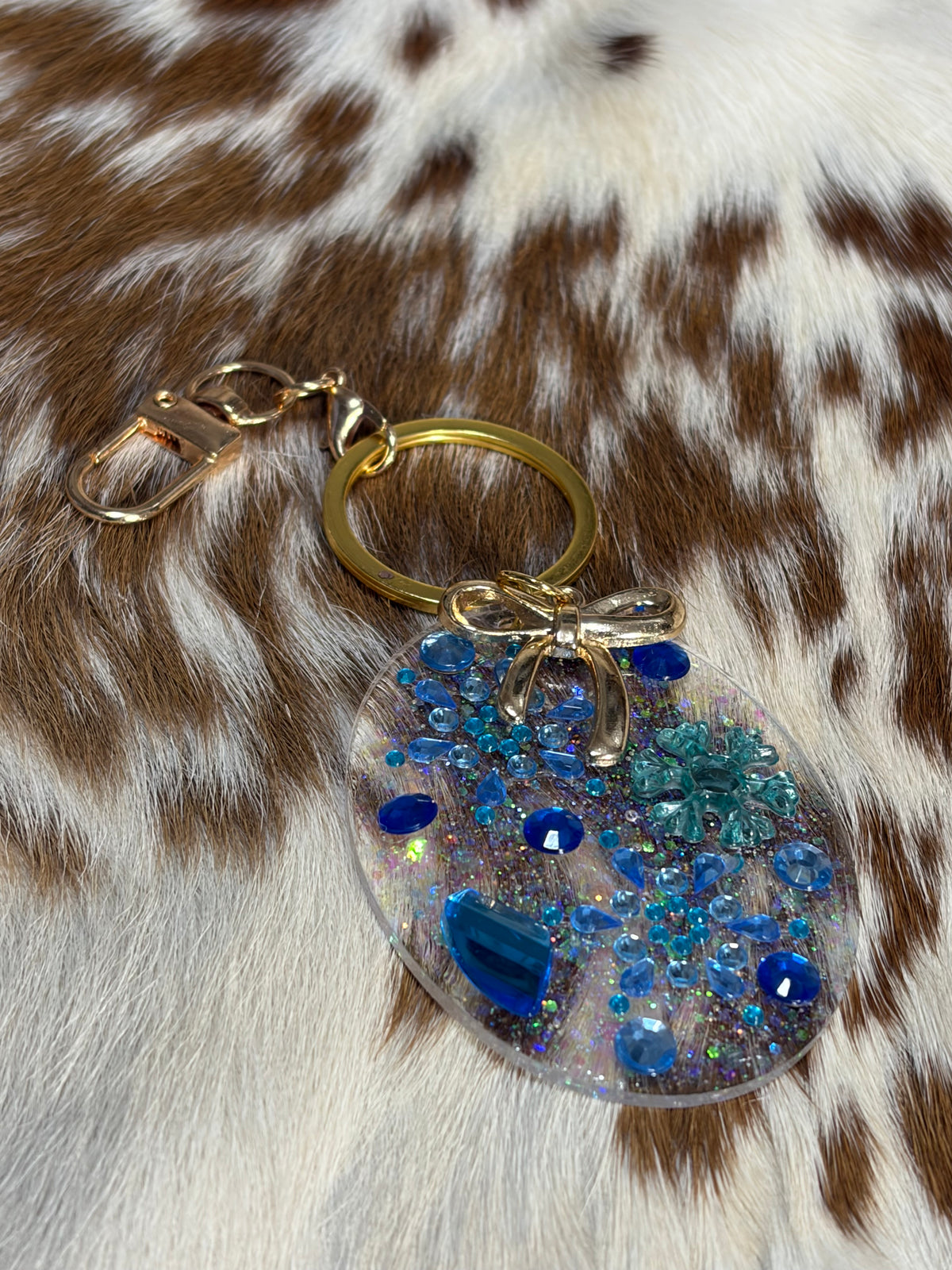 Resin Acrylic Blue Beads Bag Charm Keychain Purse Charm Backpack Bag Charm