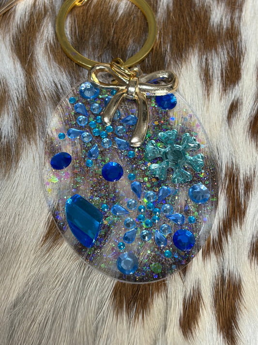 Resin Acrylic Blue Beads Bag Charm Keychain Purse Charm Backpack Bag Charm