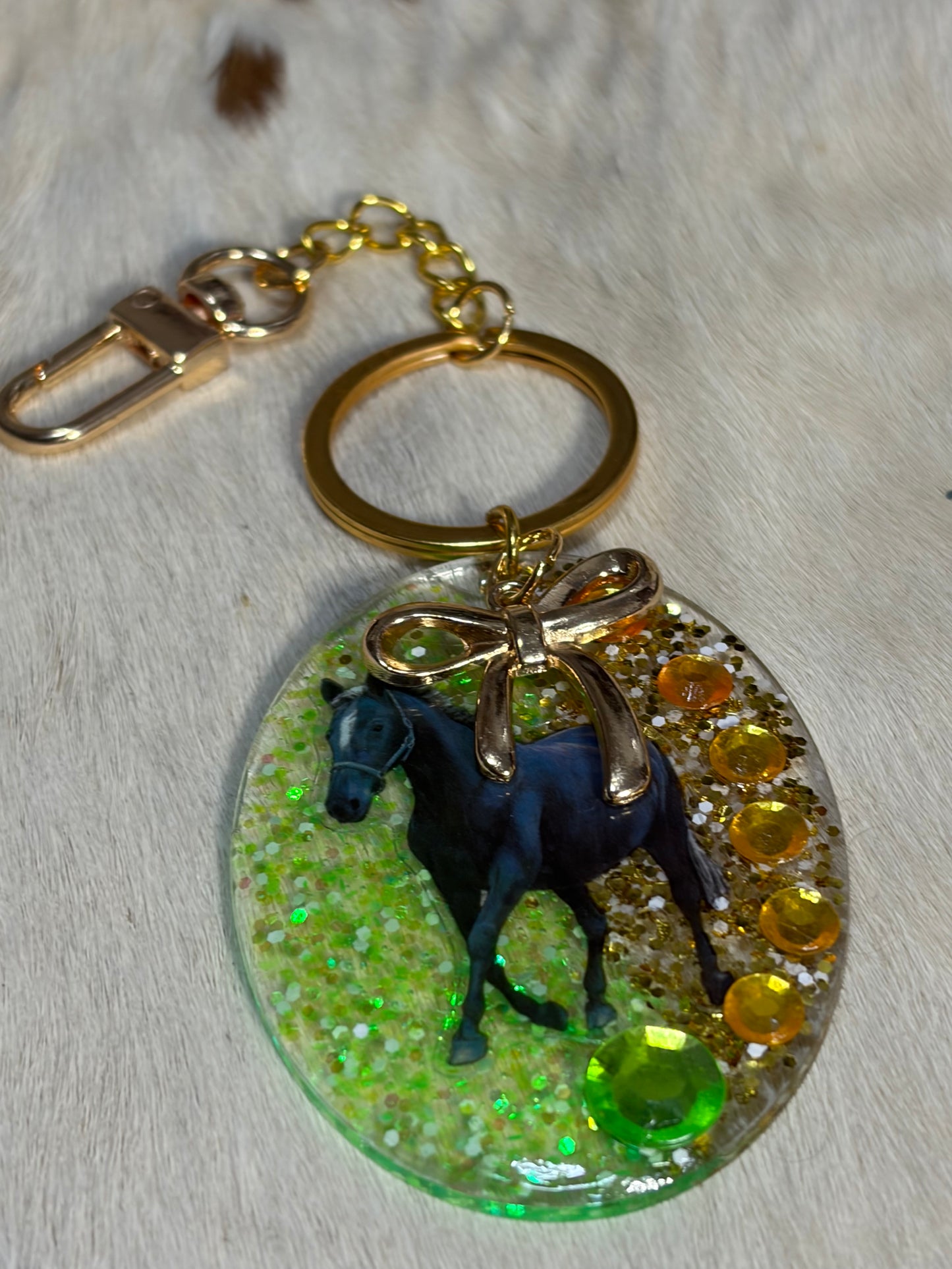 Western Acyclic Resin Black Horse Bag Charm Purse Charm Backpack Charm