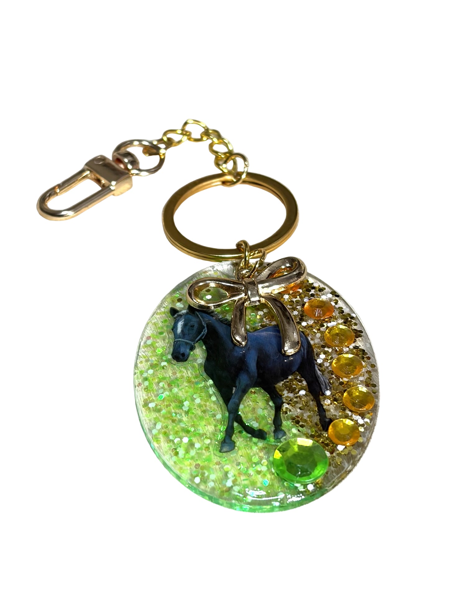Western Acyclic Resin Black Horse Bag Charm Purse Charm Backpack Charm