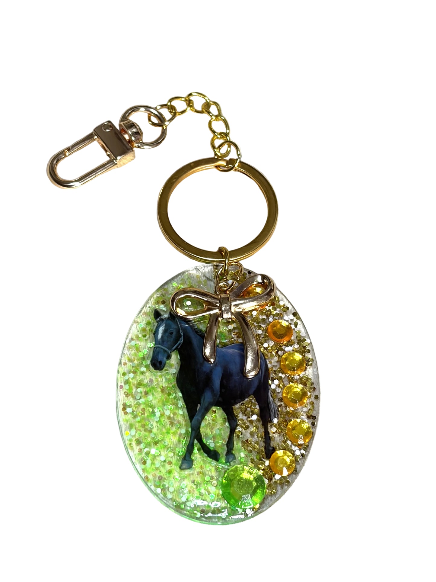 Western Acyclic Resin Black Horse Bag Charm Purse Charm Backpack Charm