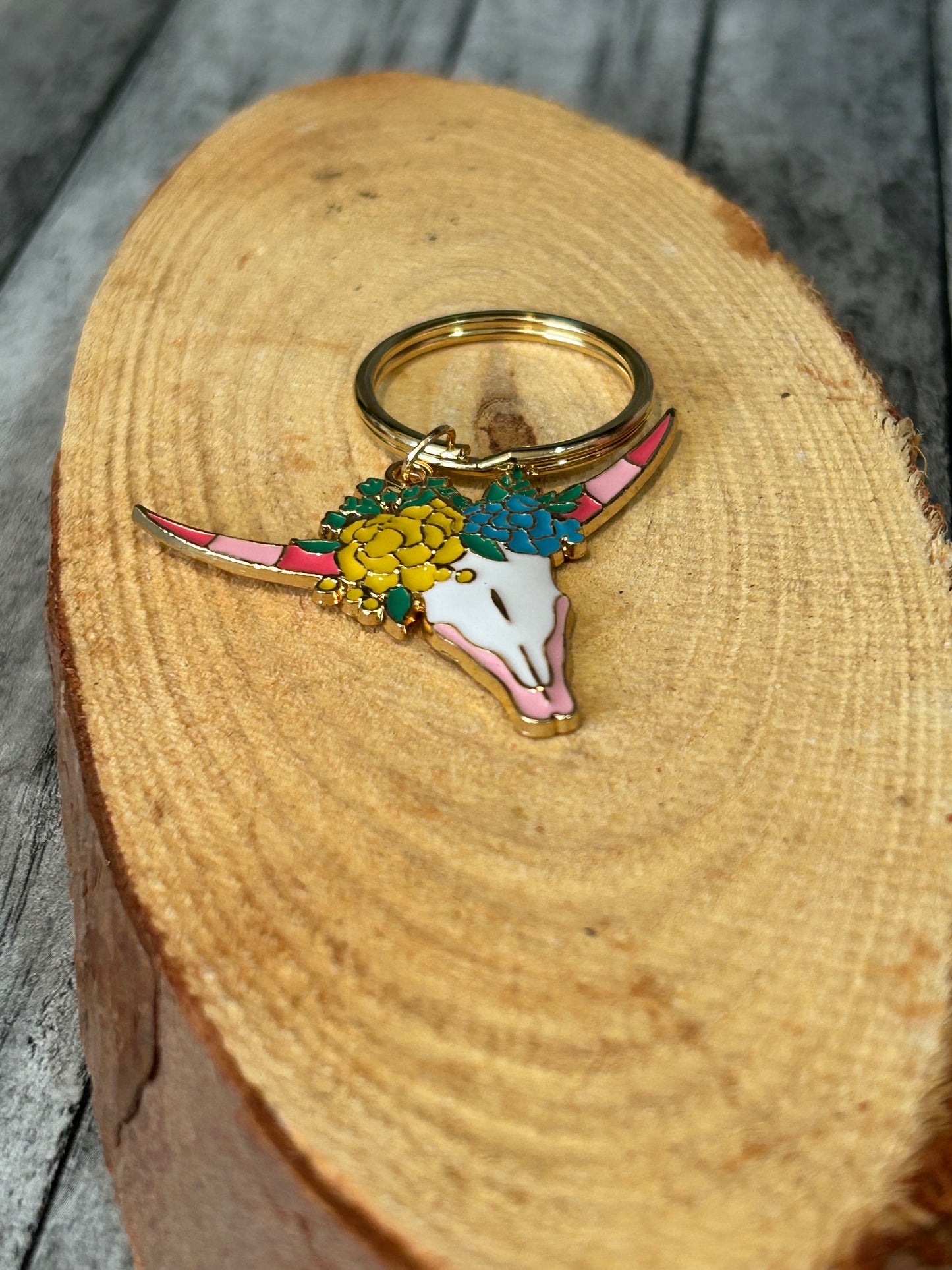 Western Colorful Steer Keyring Assortment