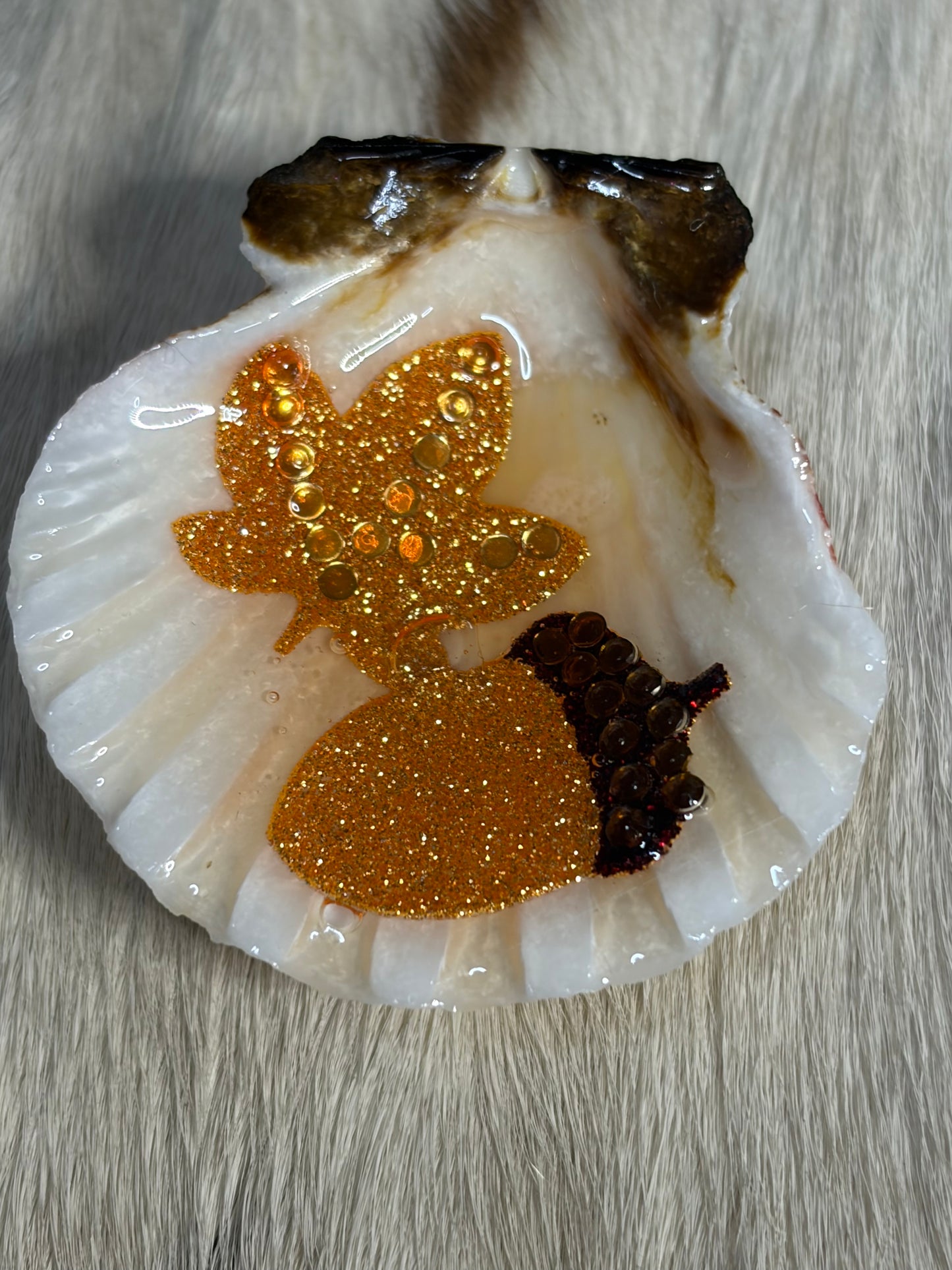 Resin Sea Shell Refrigerator Magnet Fall Theme Leaf  acorn