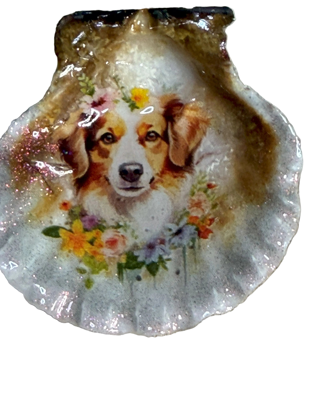 Resin Sea Shell Dog Theme Refrigerator Magnet