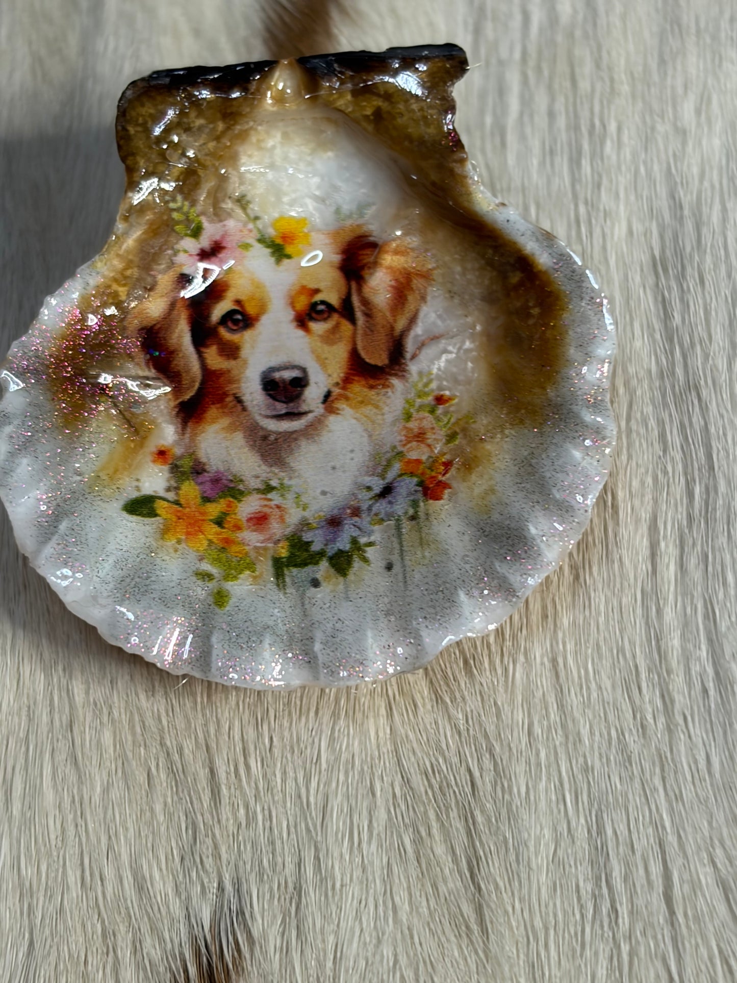 Resin Sea Shell Dog Theme Refrigerator Magnet