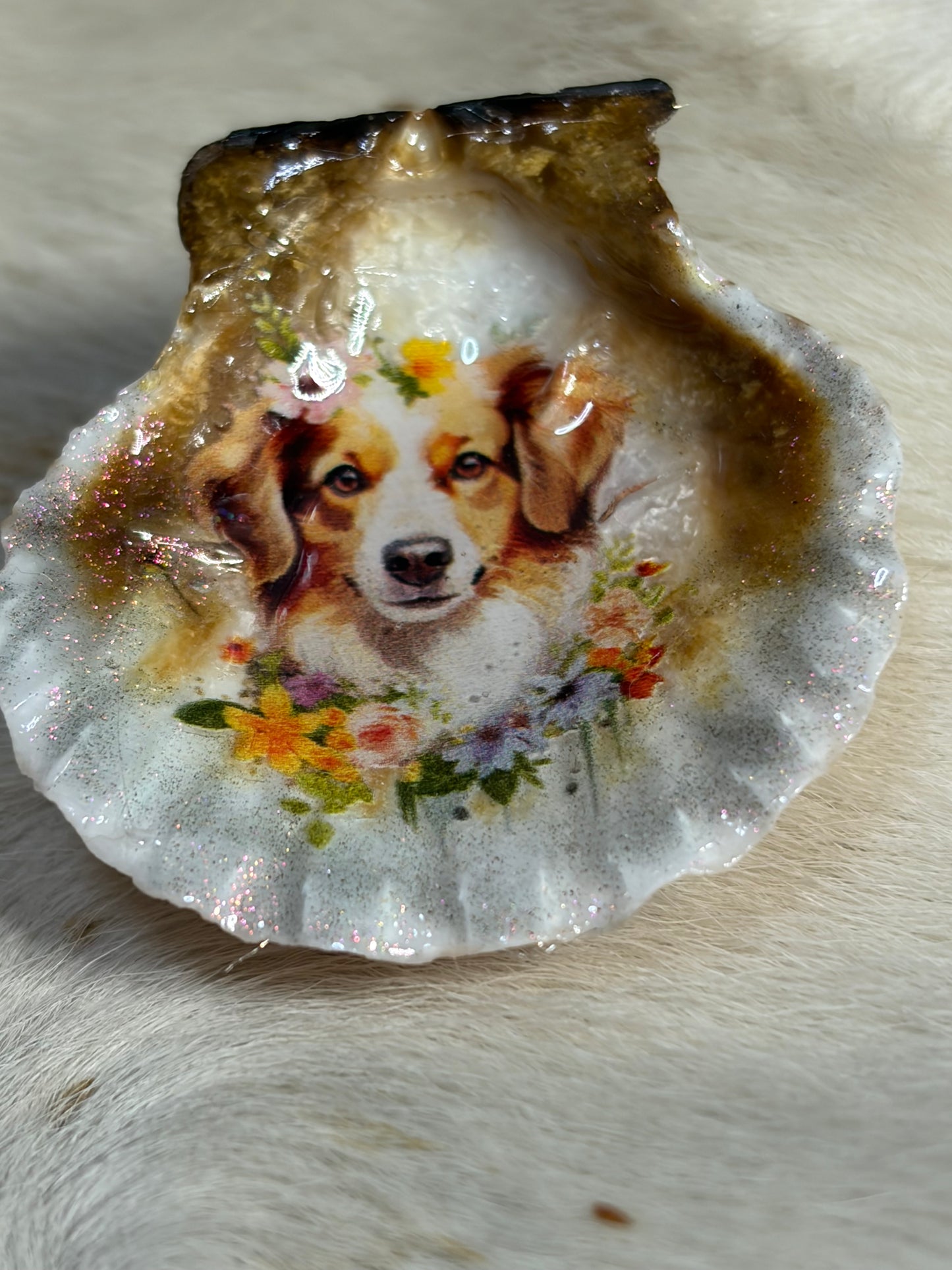 Resin Sea Shell Dog Theme Refrigerator Magnet