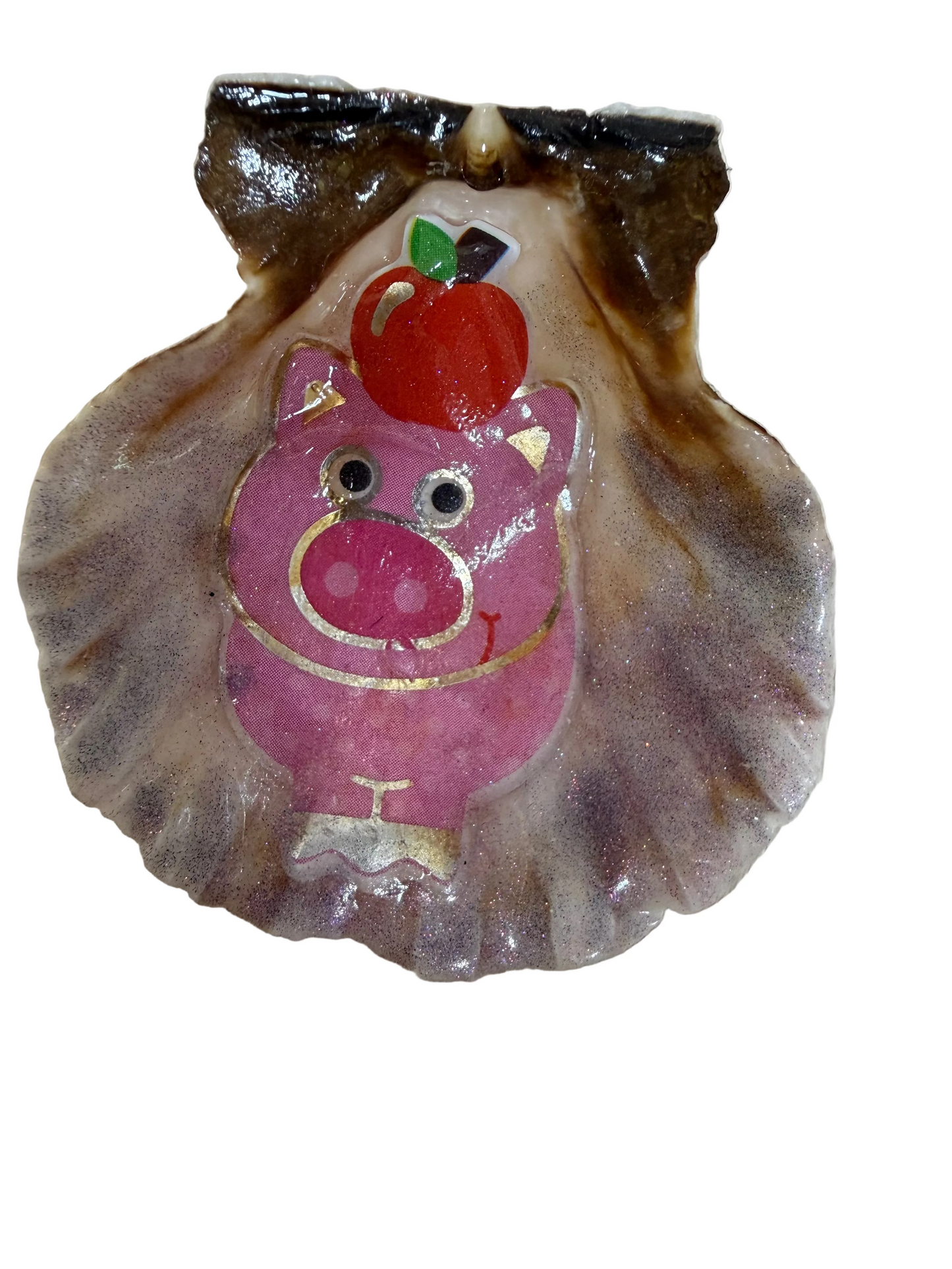Resin Sea Shell Little Pig Cartoon Character Refrigerator Magnet