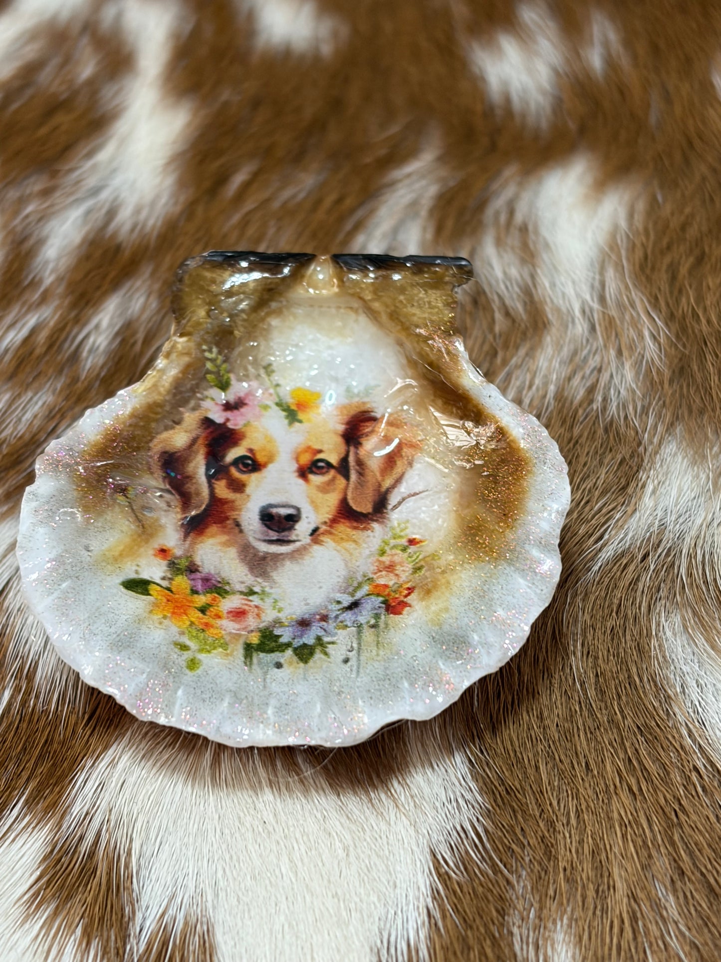 Resin Sea Shell Dog Theme Refrigerator Magnet