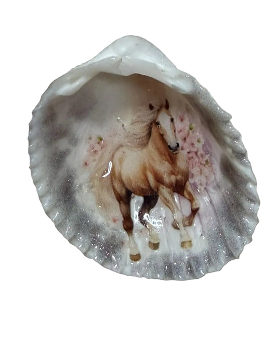 Resin Sea Shell Horse Theme Refrigerator Magnet