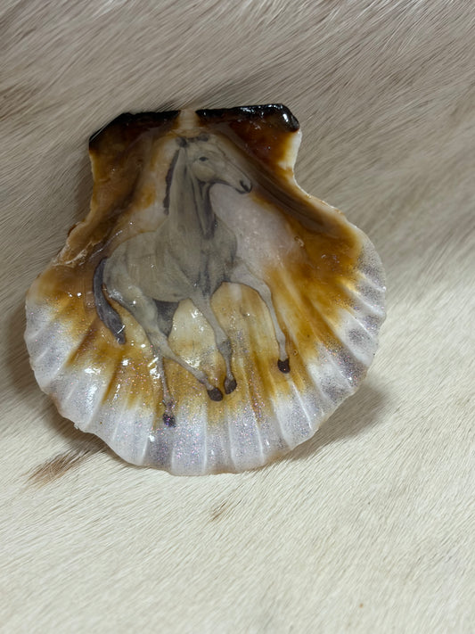 Resin Sea Shell Horse Theme Refrigerator Magnet