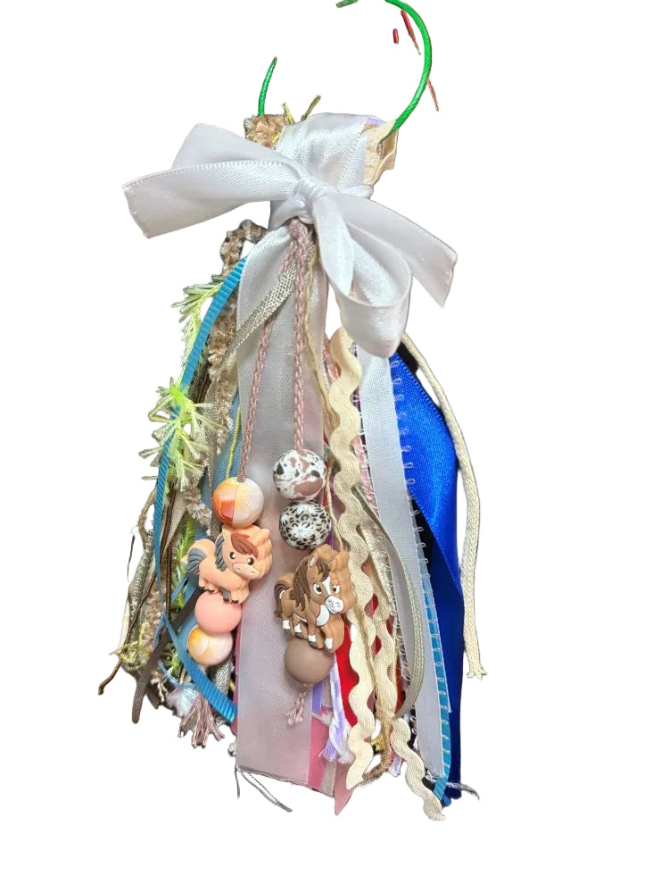 Western Ribbon Bag Charm Horse Silicone Beads Assorted Ribbon