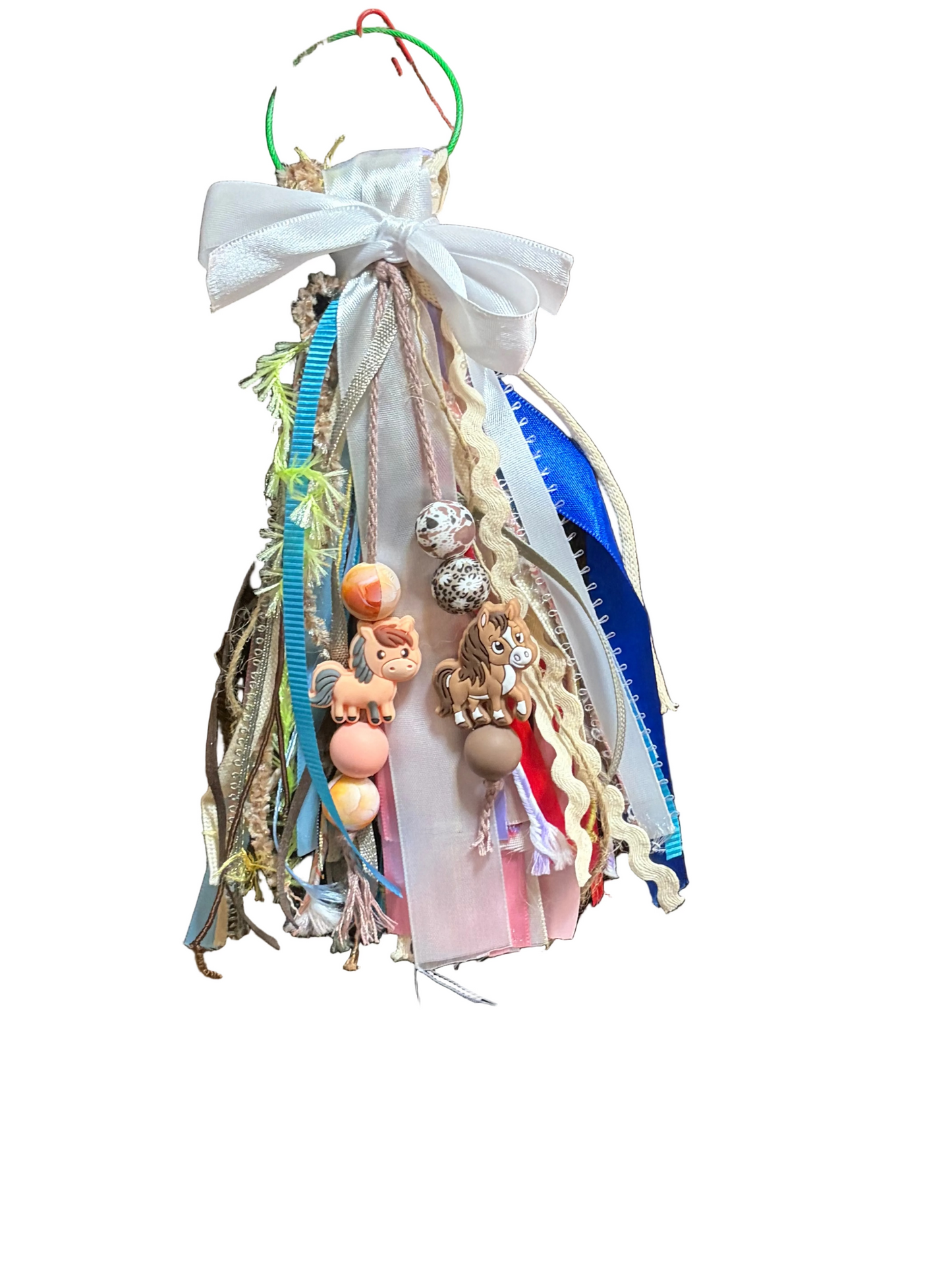 Western Ribbon Bag Charm Cartoon Cow Unicorn Silicone Beads