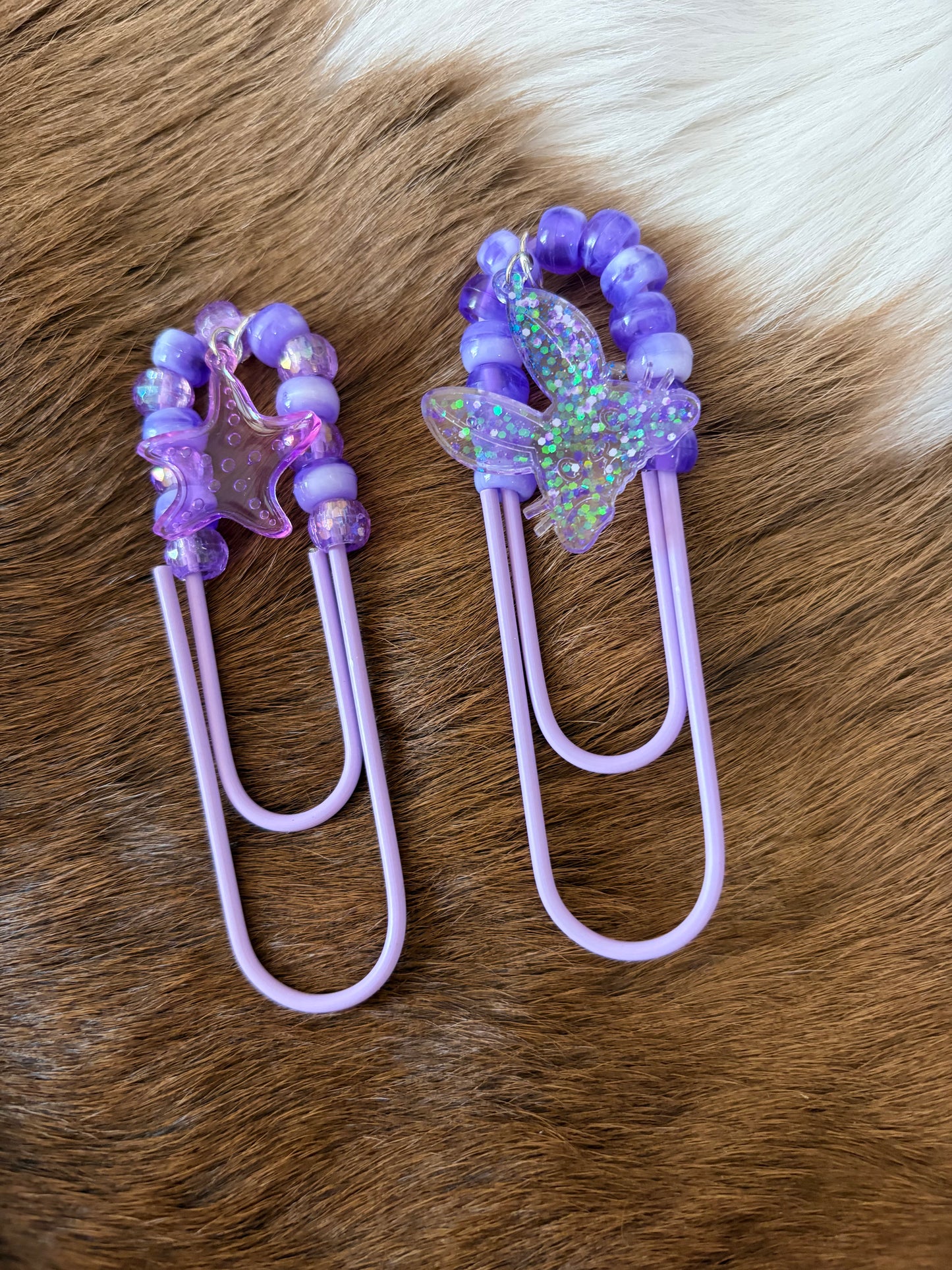 Purple Large Book Mark Beaded Rabbit Starfish