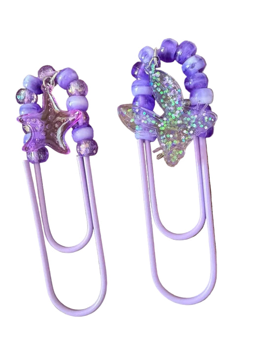 Purple Large Book Mark Beaded Rabbit Starfish