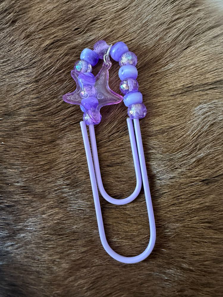 Purple Large Book Mark Beaded Rabbit Starfish