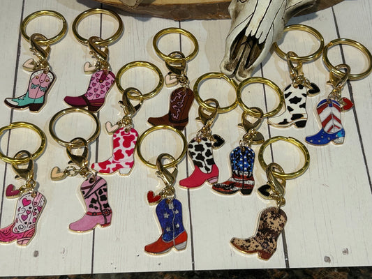 Western Boot Keychains Assorted Colors