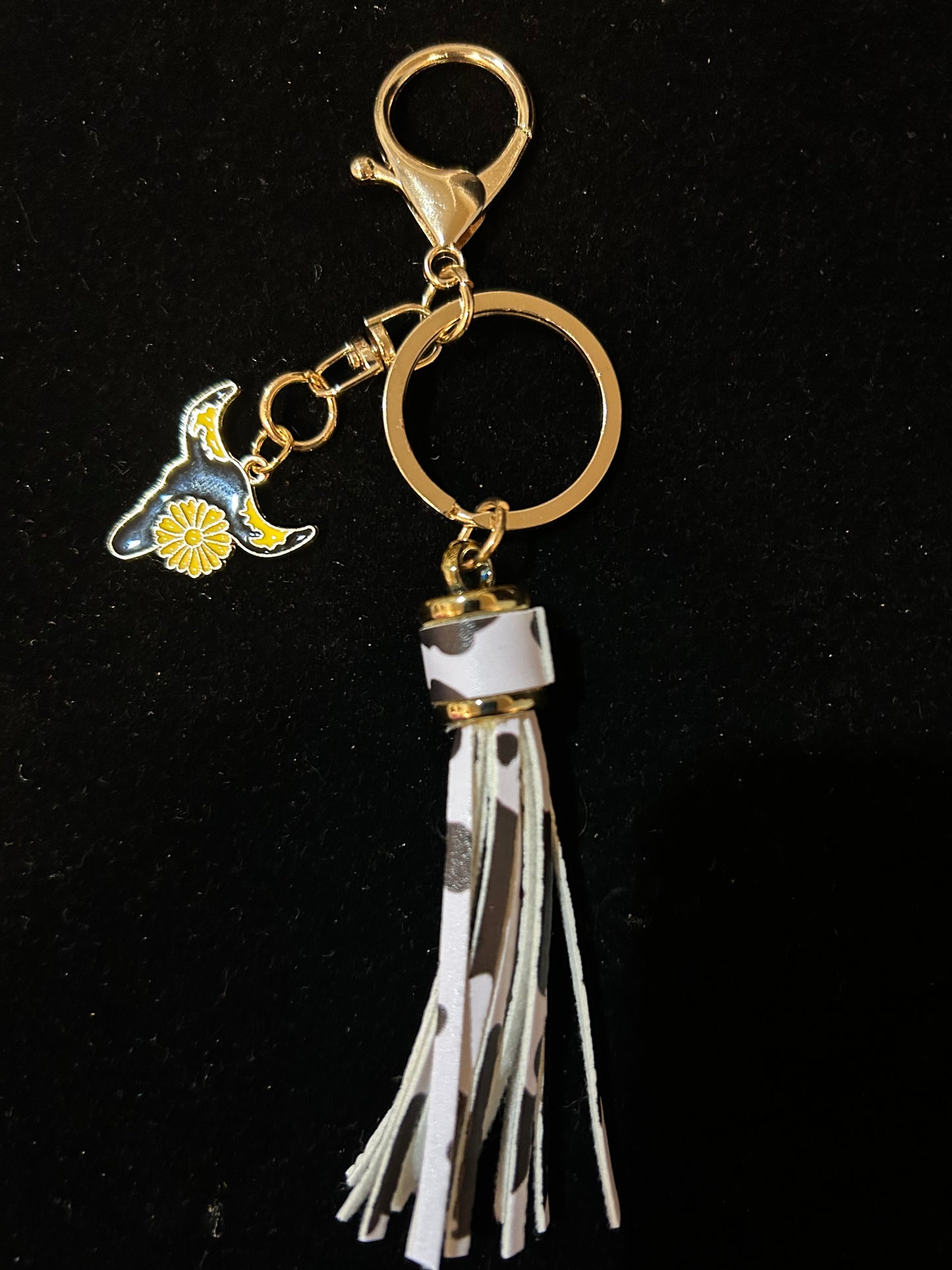 Western Gold Steer Head or Cowboy Hat and Boots Keychain